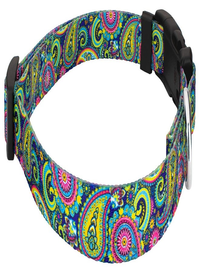 كانتري بروك ديزاين طوق كلب فاخر بنقشة بيزلي زاهية من كانتري بروك بيتز - مجموعة بيزلي بتصاميم أنيقة (1 بوصة، متوسط) - Image 5